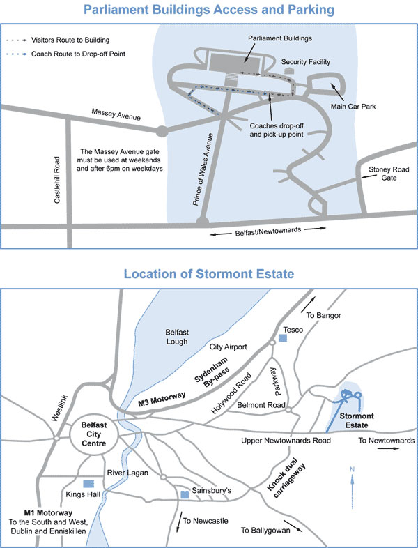 Map of parliament buildings